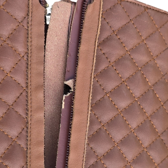 Sole Mani Women's Quilted Gabi Leather Boot In Cognac, Size 9.5M - Picture 9 of 16